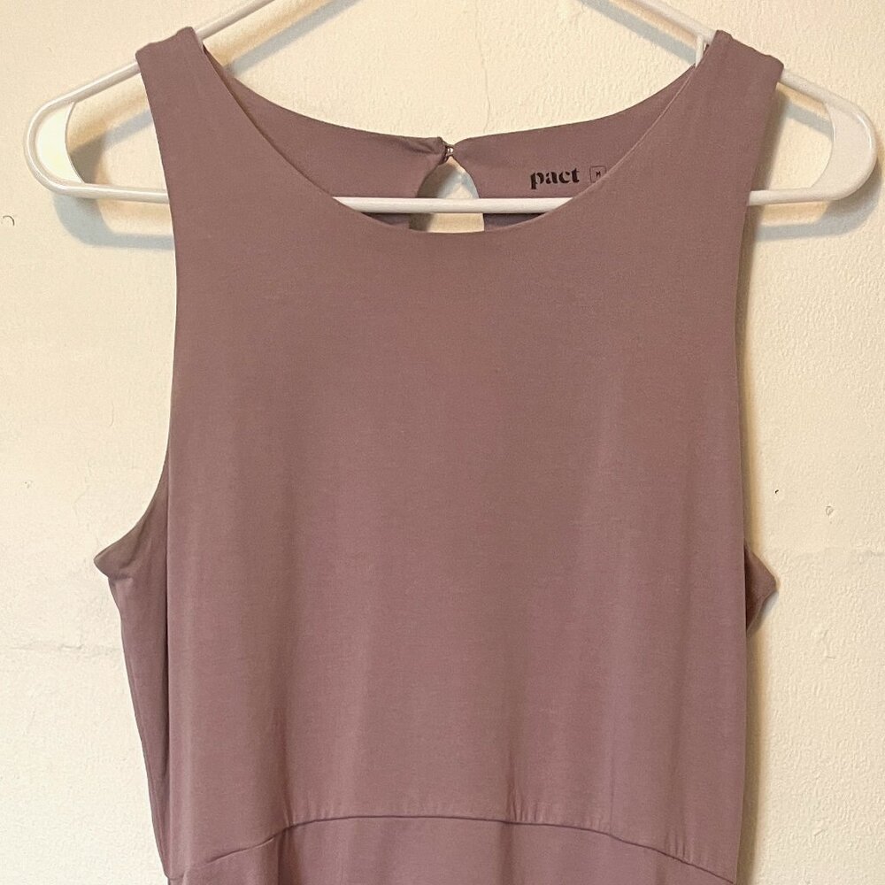 Pact Organic Cotton Fit & Flare Sleeveless Mini Dress in Lilac Size Medium
